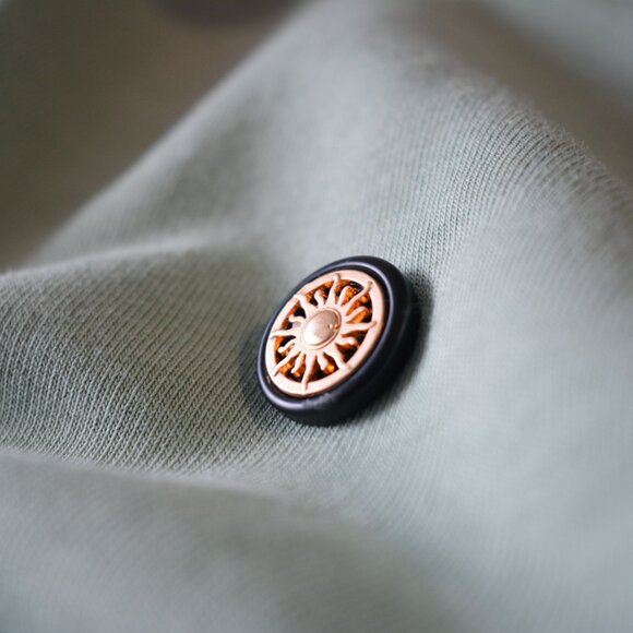 Black and Gold Celestial Solar Pin - Picture 5 of 5